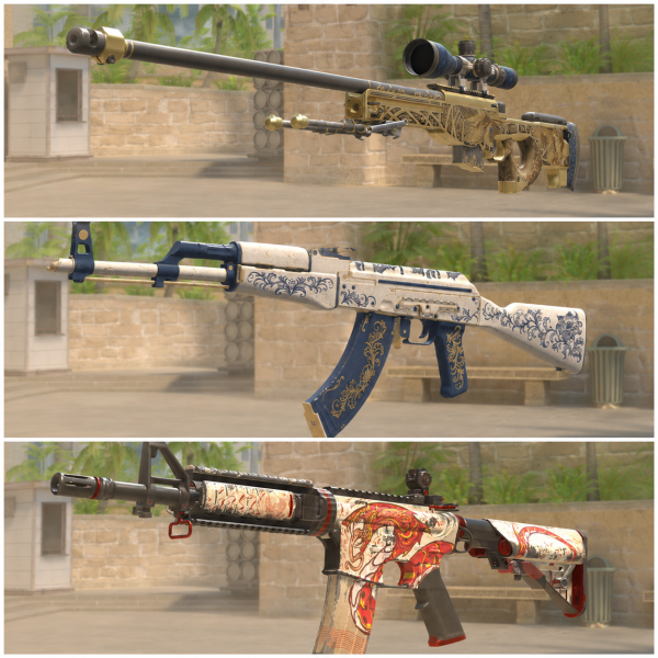 0406 PRÊMIO - COMBO 3 GANHADORES - AWP | AK | M4A4